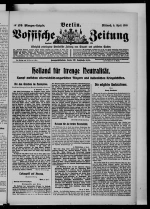 Vossische Zeitung on Apr 5, 1916