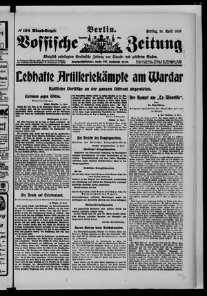 Vossische Zeitung on Apr 14, 1916