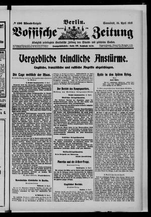 Vossische Zeitung vom 15.04.1916