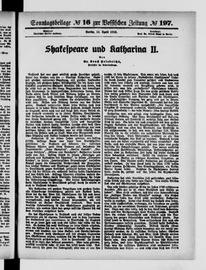 Vossische Zeitung on Apr 16, 1916
