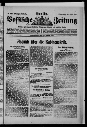 Vossische Zeitung on Apr 20, 1916