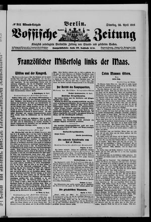 Vossische Zeitung vom 25.04.1916