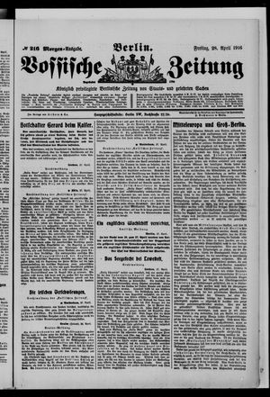 Vossische Zeitung on Apr 28, 1916