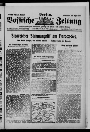 Vossische Zeitung on Apr 29, 1916