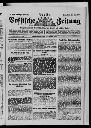 Vossische Zeitung on Jul 15, 1916