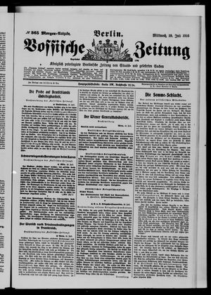 Vossische Zeitung vom 19.07.1916