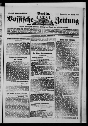 Vossische Zeitung on Aug 10, 1916