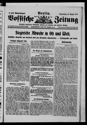 Vossische Zeitung vom 10.08.1916