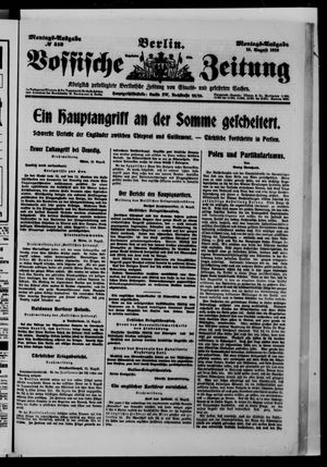 Vossische Zeitung vom 14.08.1916