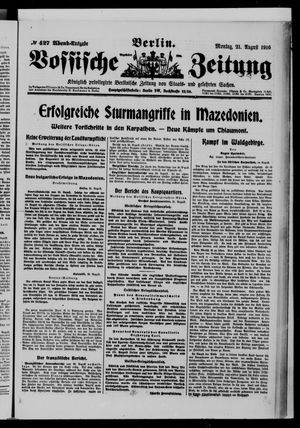 Vossische Zeitung vom 21.08.1916