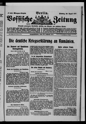 Vossische Zeitung vom 29.08.1916