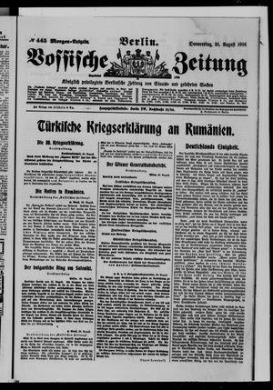Vossische Zeitung vom 31.08.1916