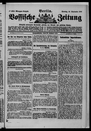 Vossische Zeitung on Sep 10, 1916