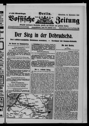 Vossische Zeitung on Sep 16, 1916