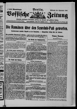 Vossische Zeitung vom 20.09.1916