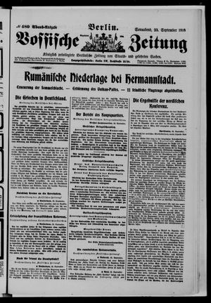Vossische Zeitung vom 23.09.1916