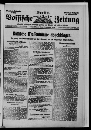 Vossische Zeitung vom 25.09.1916