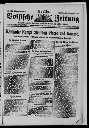 Vossische Zeitung vom 26.09.1916