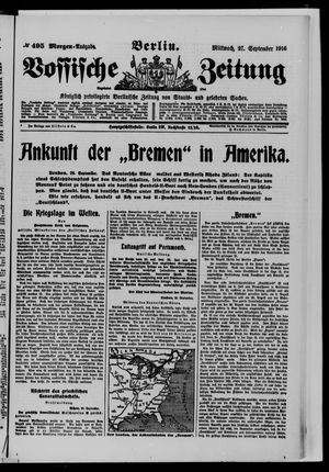 Vossische Zeitung vom 27.09.1916