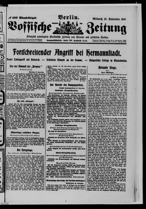 Vossische Zeitung vom 27.09.1916