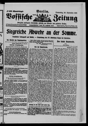 Vossische Zeitung vom 28.09.1916