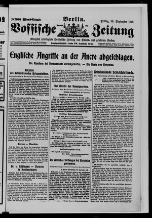 Vossische Zeitung vom 29.09.1916
