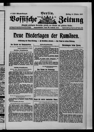 Vossische Zeitung vom 06.10.1916