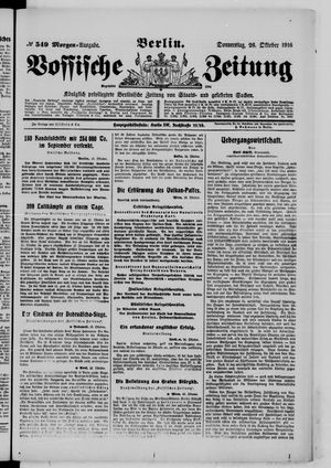Vossische Zeitung on Oct 26, 1916