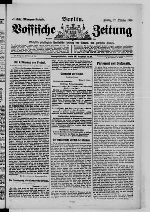 Vossische Zeitung vom 27.10.1916