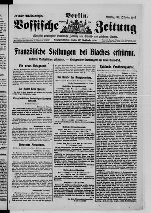 Vossische Zeitung vom 30.10.1916