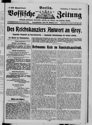 Vossische Zeitung vom 09.11.1916