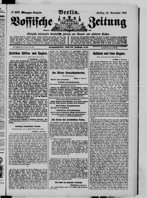 Vossische Zeitung vom 10.11.1916
