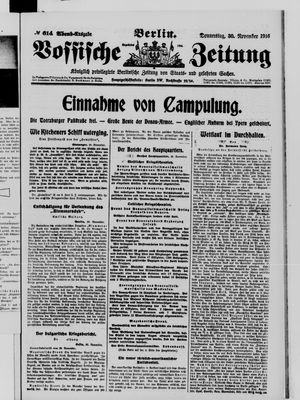 Vossische Zeitung vom 30.11.1916