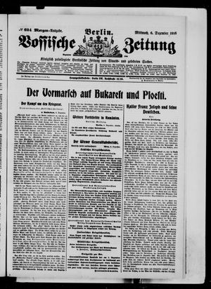 Vossische Zeitung vom 06.12.1916