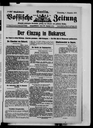 Vossische Zeitung vom 07.12.1916