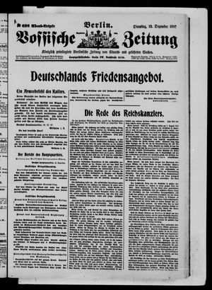 Vossische Zeitung vom 12.12.1916