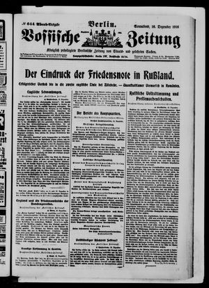 Vossische Zeitung vom 16.12.1916