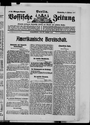 Vossische Zeitung vom 08.02.1917