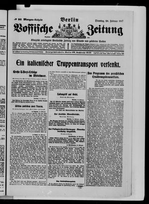 Vossische Zeitung on Feb 20, 1917