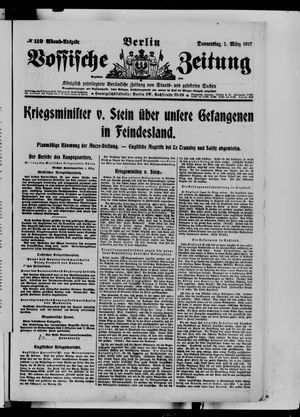 Vossische Zeitung on Mar 1, 1917
