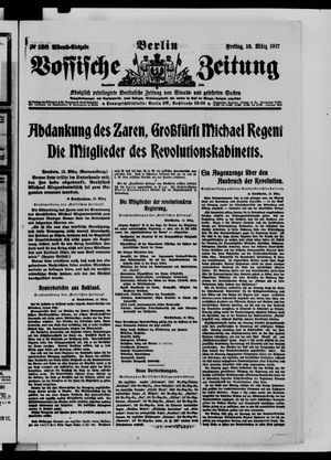 Vossische Zeitung vom 16.03.1917