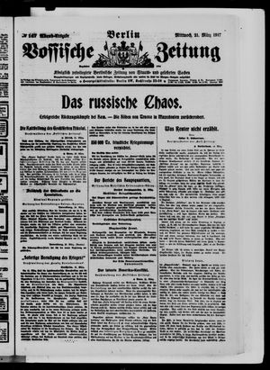 Vossische Zeitung on Mar 21, 1917