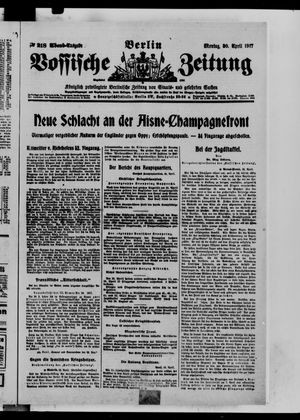 Vossische Zeitung on Apr 30, 1917