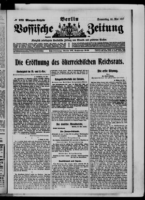 Vossische Zeitung vom 31.05.1917