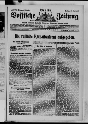 Vossische Zeitung vom 27.07.1917