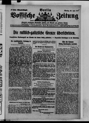 Vossische Zeitung on Jul 30, 1917