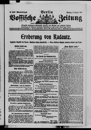 Vossische Zeitung on Aug 6, 1917