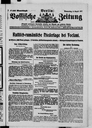 Vossische Zeitung on Aug 9, 1917