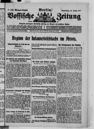 Vossische Zeitung vom 16.08.1917