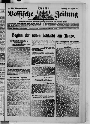 Vossische Zeitung on Aug 19, 1917